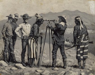 Kigger gennem teleskopet af Frederic Remington