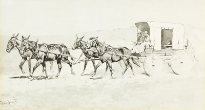 En af Williamsons stadier, ca. 1892 (pen og pensel og sort blæk og kinesisk hvid på papir) af Frederic Remington