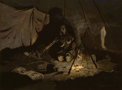 De tørre blade havde holdt længere end hun, c.1899 af Frederic Remington