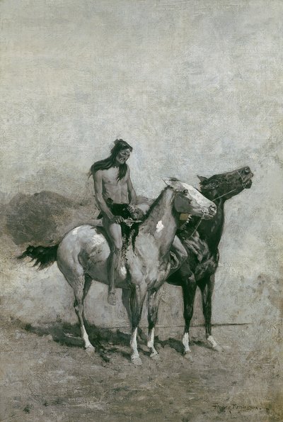 Ildæderen slyngede sit offer over sin pony, ca. 1900 af Frederic Remington