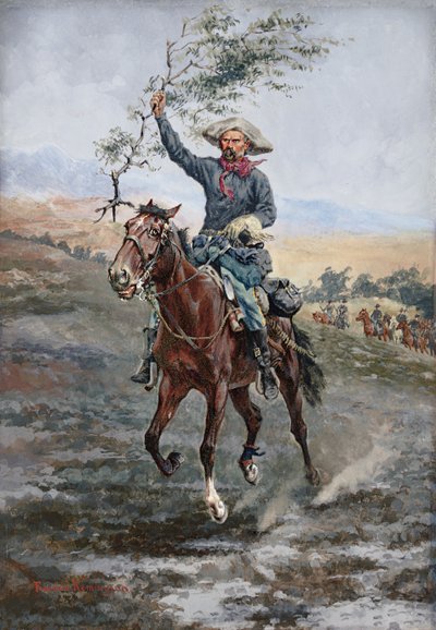 Våbenhvilens flag i den indiske krig, 1886 af Frederic Remington