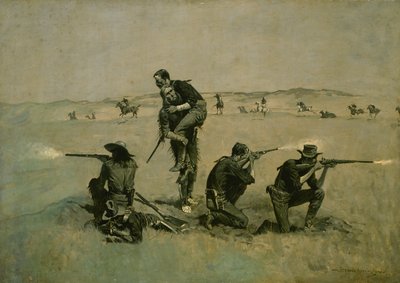 The Last Stand (Femogtyve til Én) ca. 1896 af Frederic Remington