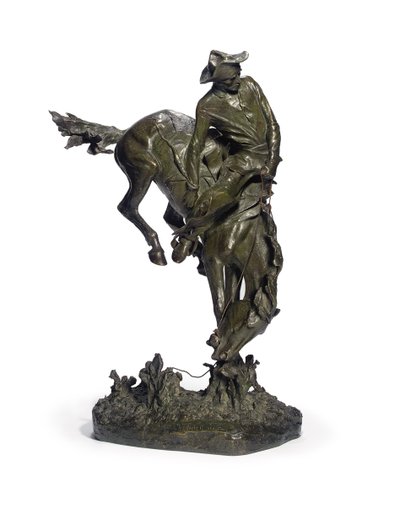 The Outlaw (bronze med brunlig-grøn patina) af Frederic Remington