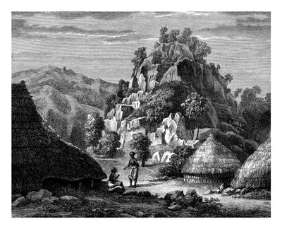 Landskab på øen Timor, 1800-tallet. af Frederic Sorrieu
