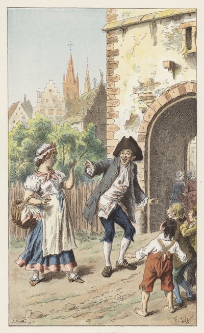 I Paris er der en dame (farve litho) af Frederic Theodore (after) Lix
