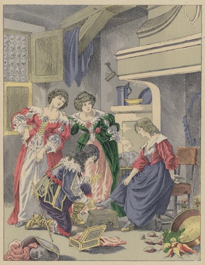 Cendrillon, Askepot (farve litho) af Frederic Theodore (after) Lix