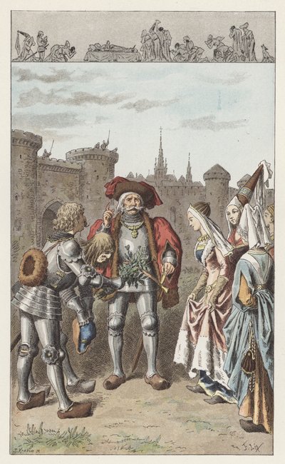 Det var Anne af Bretagne (farve litho) af Frederic Theodore (after) Lix