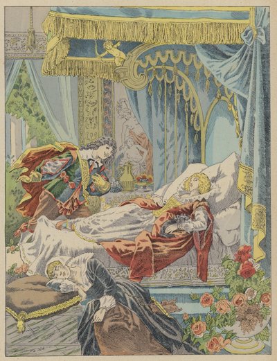 Tornerose, Tornerose (farve litho) af Frederic Theodore (after) Lix