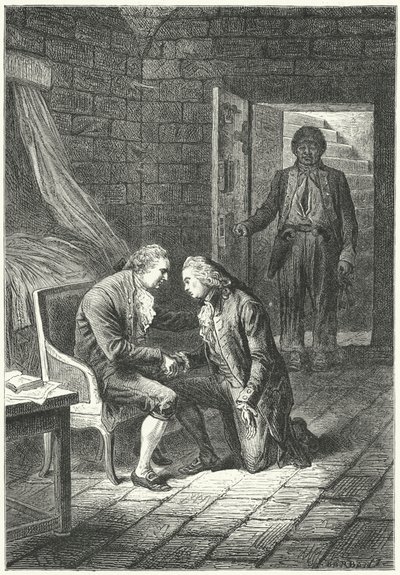 Ludvig XVI af Frankrig modtog nyheden om sin dom for forræderi fra sin advokat, Malesherbes af Frederic Theodore (after) Lix