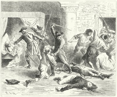 Massakren på franskmændene i Verona af Frederic Theodore (after) Lix