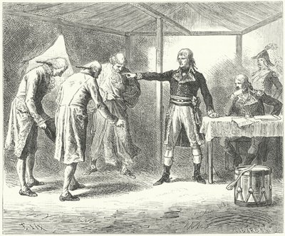 Napoleon afskediger den venetianske delegation efter massakrerne på franskmændene i Venedig og Verona af Frederic Theodore (after) Lix