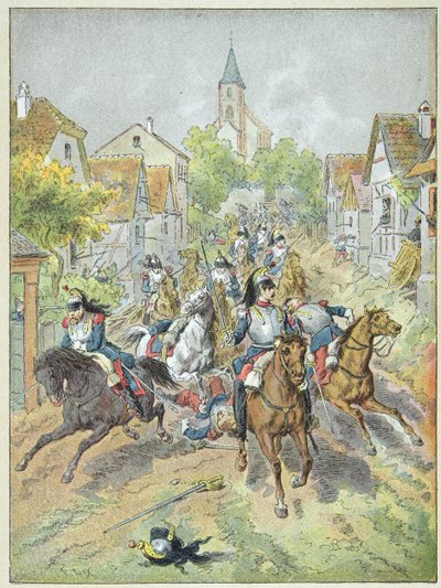 Oplad de franske kurassierer under slaget ved Reichshoffen den 6. august af Frederic Theodore Lix