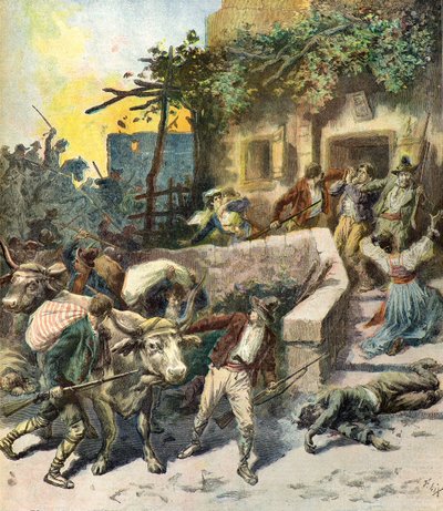 Plyndring af et hus på Sicilien af Frederic Theodore Lix