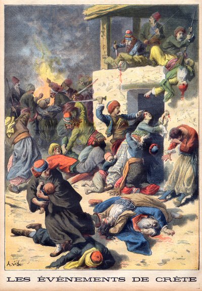 Osmannernes massakrer på kretensiske grækere af Frederic Theodore Lix