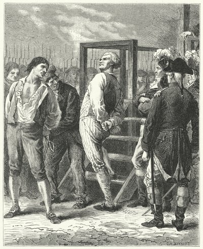 The execution of Georges Danton, 1794dani af Frederic Theodore Lix