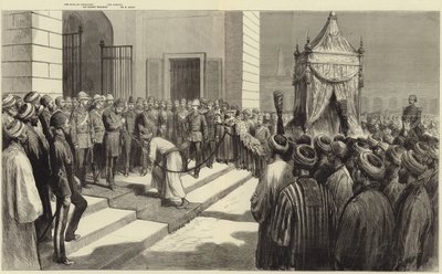 Khediven hylder det hellige tæppe i Kairo før det sendes til Mekka af Frederic Villiers