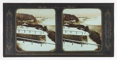 Vinter Niagara Falls, General View fra den amerikanske side af Frederic and William Langenheim