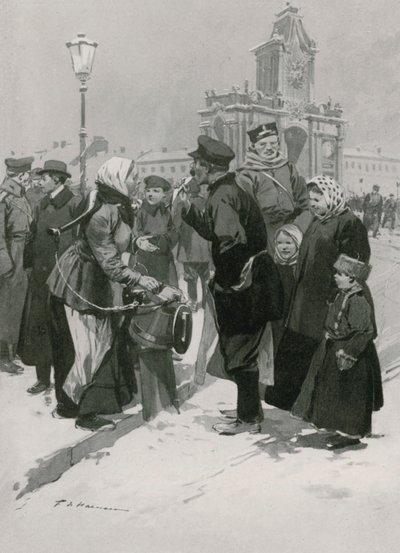 En gadesælger af saltsild af Frederic de Haenen