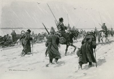 Konvoj af fanger til fods af Frederic de Haenen