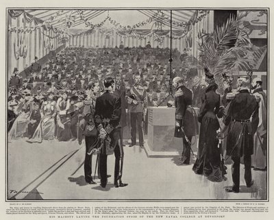 Hans Majestæt lægger grundstenen til New Naval College i Devonport af Frederic de Haenen