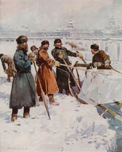 Isskæring på Neva af Frederic de Haenen