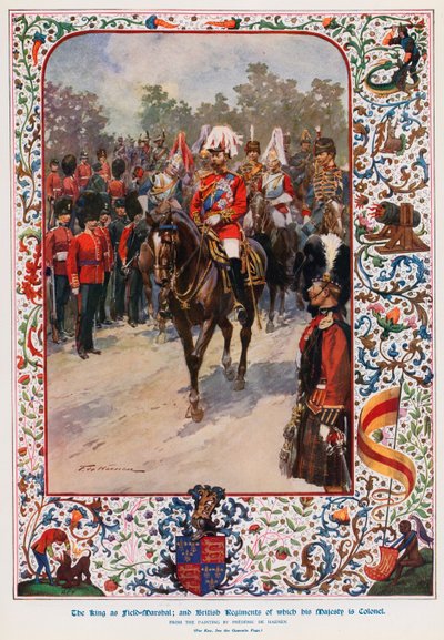 Kong George V, som feltmarskal, de britiske regimenter, hvoraf hans majestæt er oberst af Frederic de Haenen