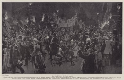 Ladysmith-dag i Pall Mall (litho) af Frederic de Haenen
