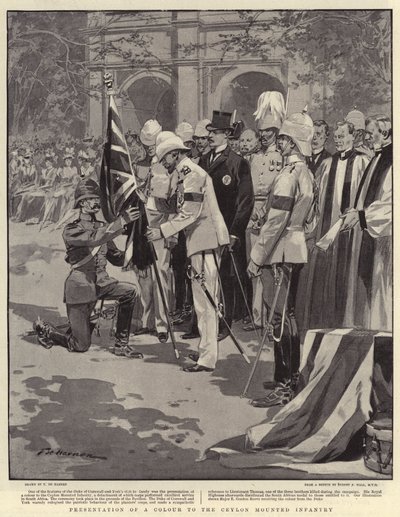 Præsentation af en farve til Ceylon Mounted Infantry af Frederic de Haenen