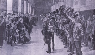 Dronning Victoria inspicerer invaliderede kolonialer i St George