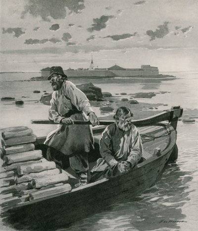 Slotsfæstning ved Ladoga-søen af Frederic de Haenen