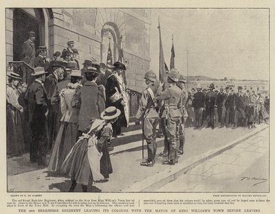 Det 2. Berkshire Regiment forlader sine farver hos borgmesteren i King William