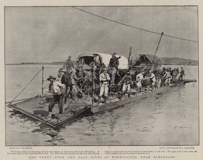 Færgen over Vaal-floden ved Windsorton, nær Kimberley af Frederic de Haenen