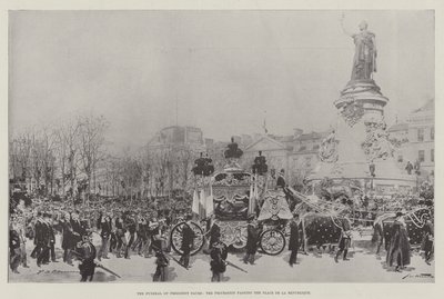 Præsident Faures begravelse, processionen forbi Place de la Republique af Frederic de Haenen