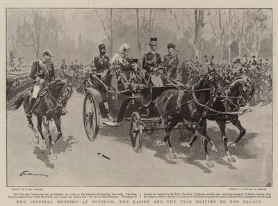 Det kejserlige møde i Potsdam, kejseren og zaren på vej til slottet af Frederic de Haenen