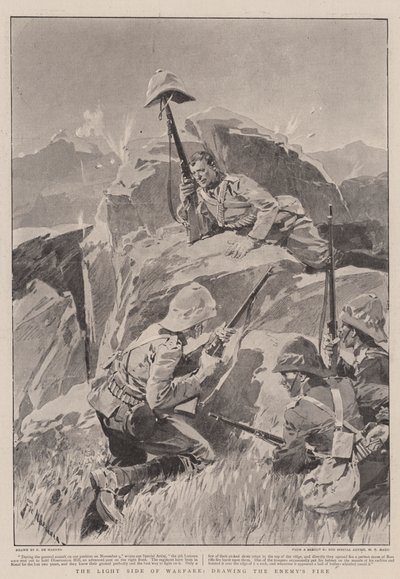 Den lette side af krigsførelse, tegner fjendens ild af Frederic de Haenen