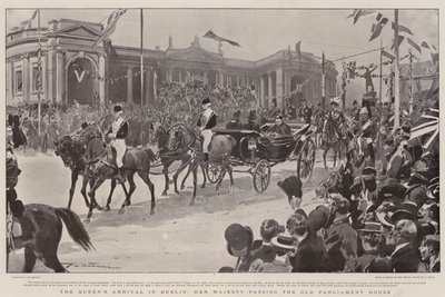 Dronningens ankomst til Dublin, Hendes Majestæt passerer det gamle parlamentshus af Frederic de Haenen