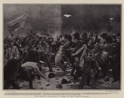 Optøjerne i Bruxelles, en kamp i Avenue Louise af Frederic de Haenen