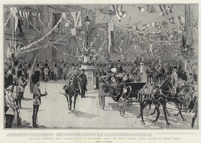 Den kongelige procession fra Victoria Station til Marlborough House, King
