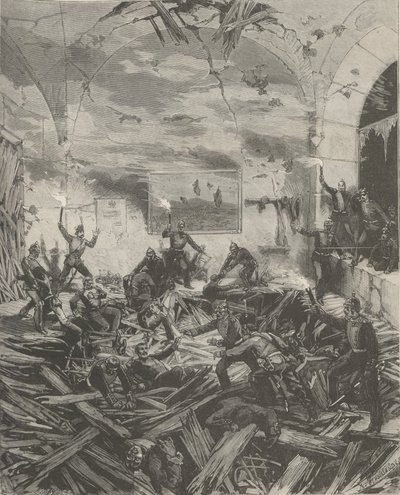 Vinterpaladset efter eksplosionen, aften den 17. februar 1880. af Frederic de Haenen