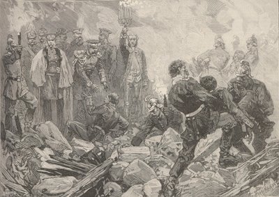 Vinterpaladset efter eksplosionen, aften den 17. februar 1880. af Frederic de Haenen