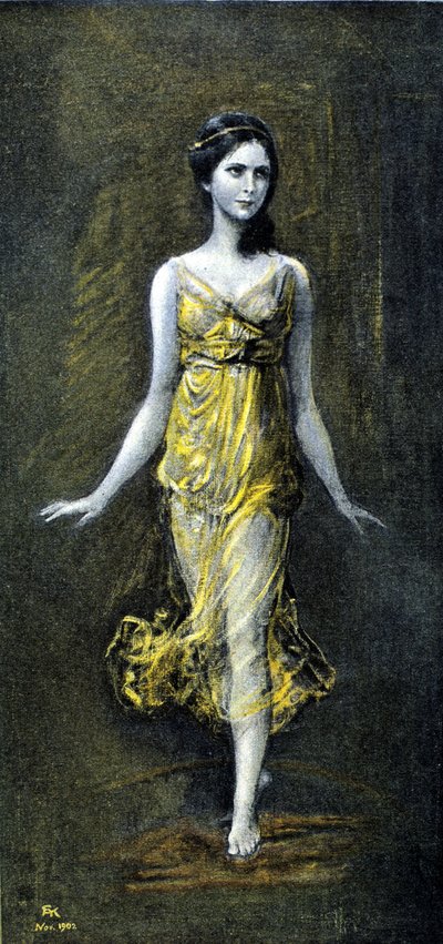 Isadora Duncan (1878 - 1927) af Kaulbac. november 1902. af Frederich August Kaulbach