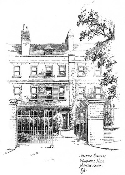 Joanna Baillies hus, Windmill Hill, Hampstead, London, 1912 af Frederick Adcock