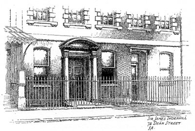 Sir James Thornhills hus, 75 Dean Street, London, 1912 af Frederick Adcock