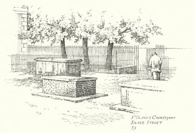 St Oaves kirkegård, Silver Street (litografi) af Frederick Adcock