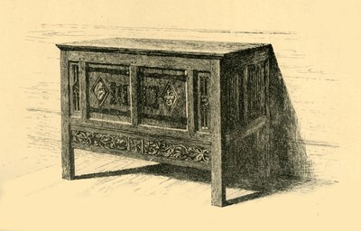 Egetræskiste, 1460-1480, 1881. af Frederick Albert Slocombe