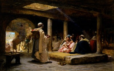 Cafe i Biskra, Algeriet, 1884. af Frederick Arthur Bridgman