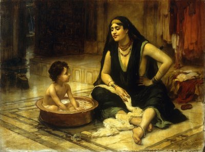 Fellahin og barn af Frederick Arthur Bridgman