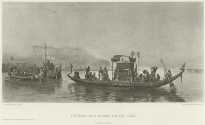 Begravelse af en mumie på Nilen (dybtryk) af Frederick Arthur Bridgman