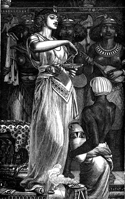 Cleopatra VII 69-30 f.Kr., dronning af Egypten, opløser perler i vin, 1866 af Frederick Augustus Sandys