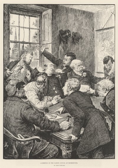 Et møde i menighedsrådet på Drumdrudge af Frederick Barnard